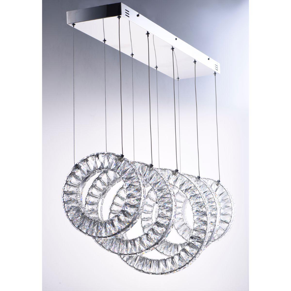 Charm 37 in. 5 Lights LED Pendant Light Chrome finish - Bees Lighting
