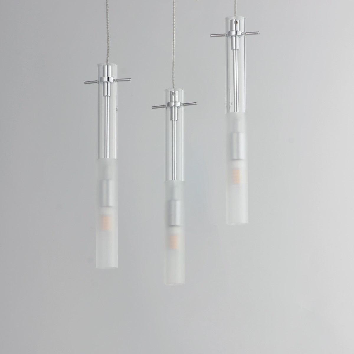 Pipette 12 in. 3-Light LED Pendant Light, Polished Chrome - Bees Lighting
