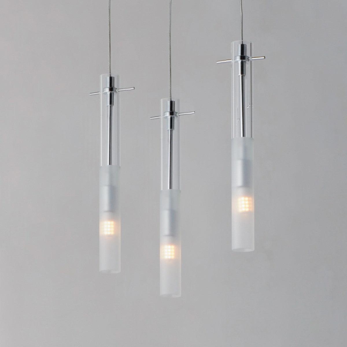 Pipette 12 in. 3-Light LED Pendant Light, Polished Chrome - Bees Lighting