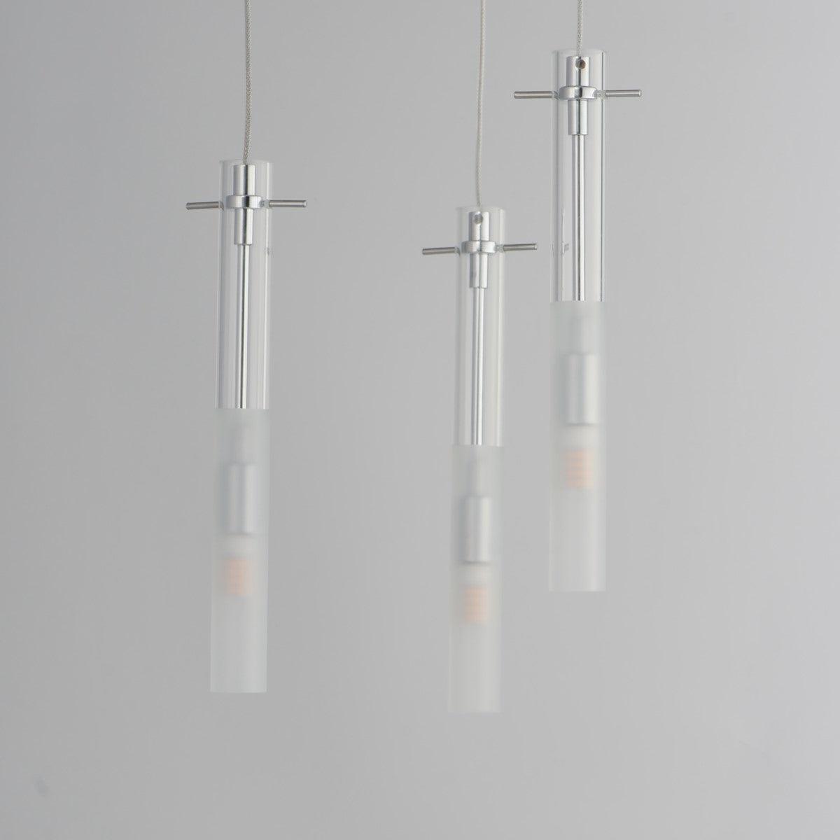Pipette 12 in. 3-Light LED Pendant Light, Polished Chrome - Bees Lighting