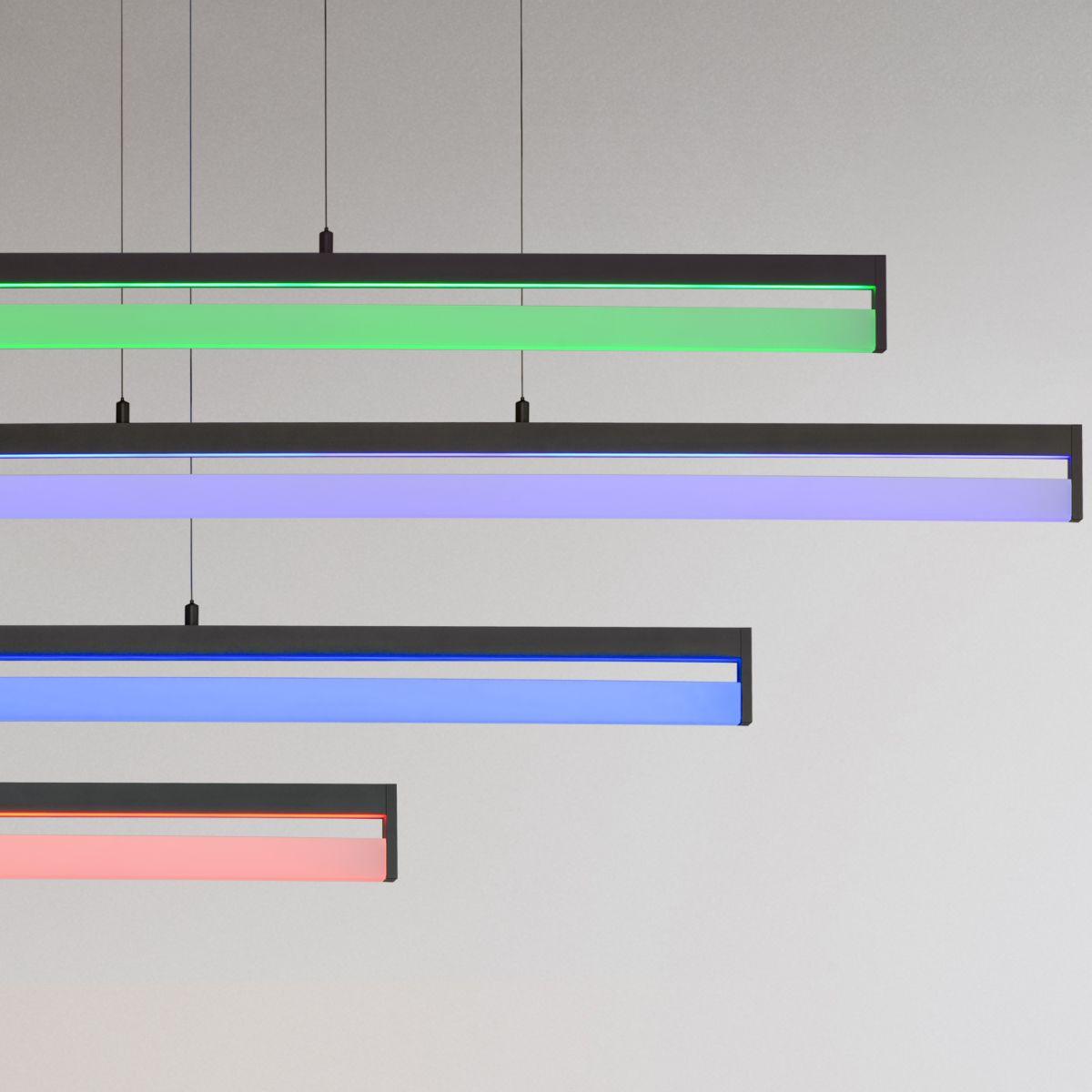 Crossbar 48 in. Smart LED Pendant Light Black Finish - Bees Lighting