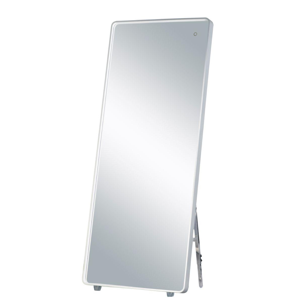 Mirror 67 in. x 28 in. Framed LED Mirror Brushed Aluminum Finish