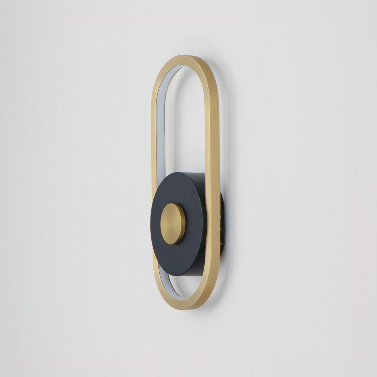 Gravity 13 in. LED Outdoor Wall Sconce 3000K Black & Gold Finish - Bees Lighting