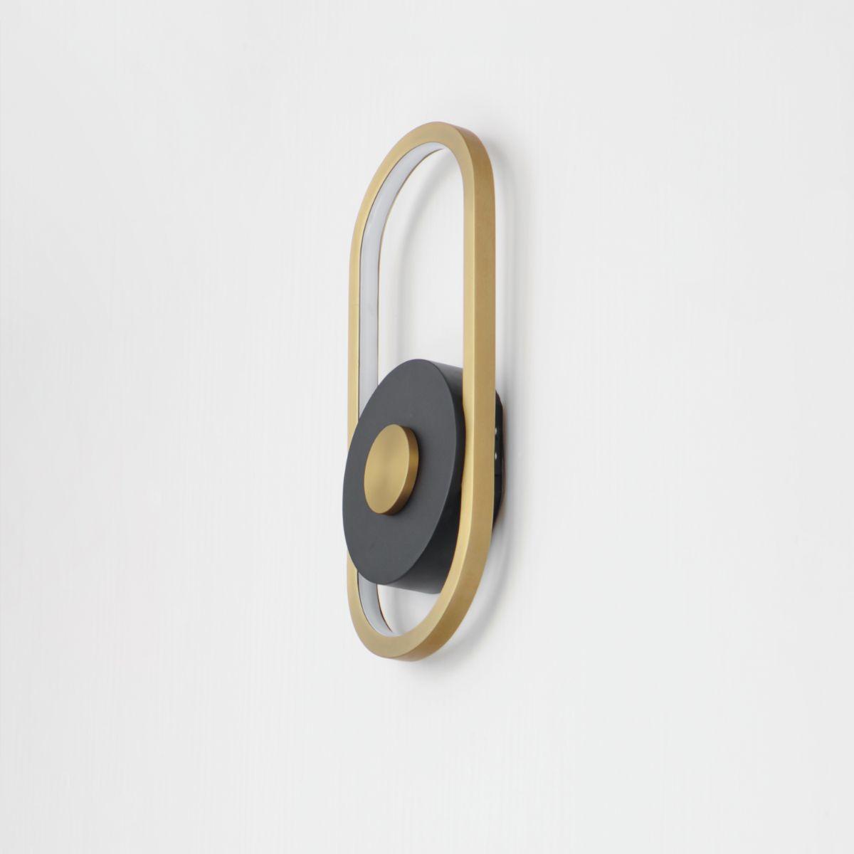 Gravity 13 in. LED Outdoor Wall Sconce 3000K Black & Gold Finish - Bees Lighting