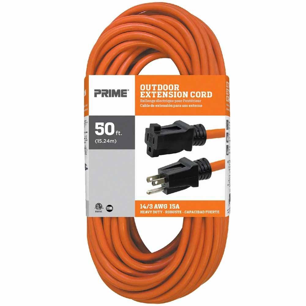 50 ft. Outdoor Heavy Duty Extension Cord 14/3 Gauge SJTW Orange - Bees Lighting