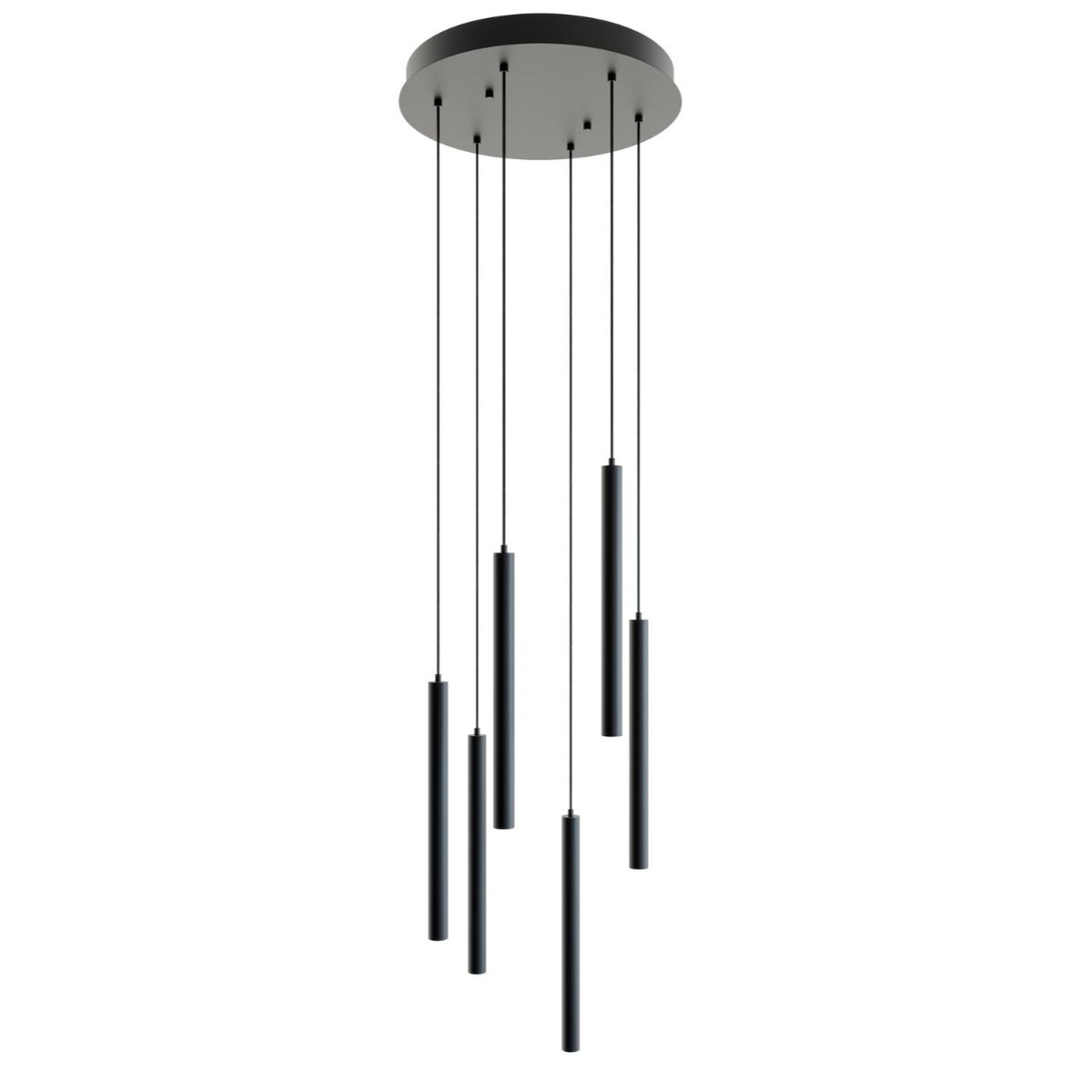 Eli 6 Lights 18 In. LED Pendant Light Black Finish - Bees Lighting