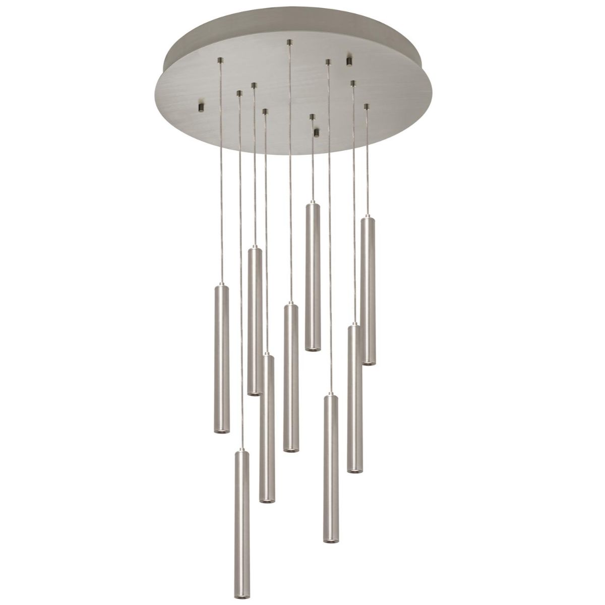 Eli 9 Lights 24 In. LED Pendant Light Satin Nickel Finish - Bees Lighting