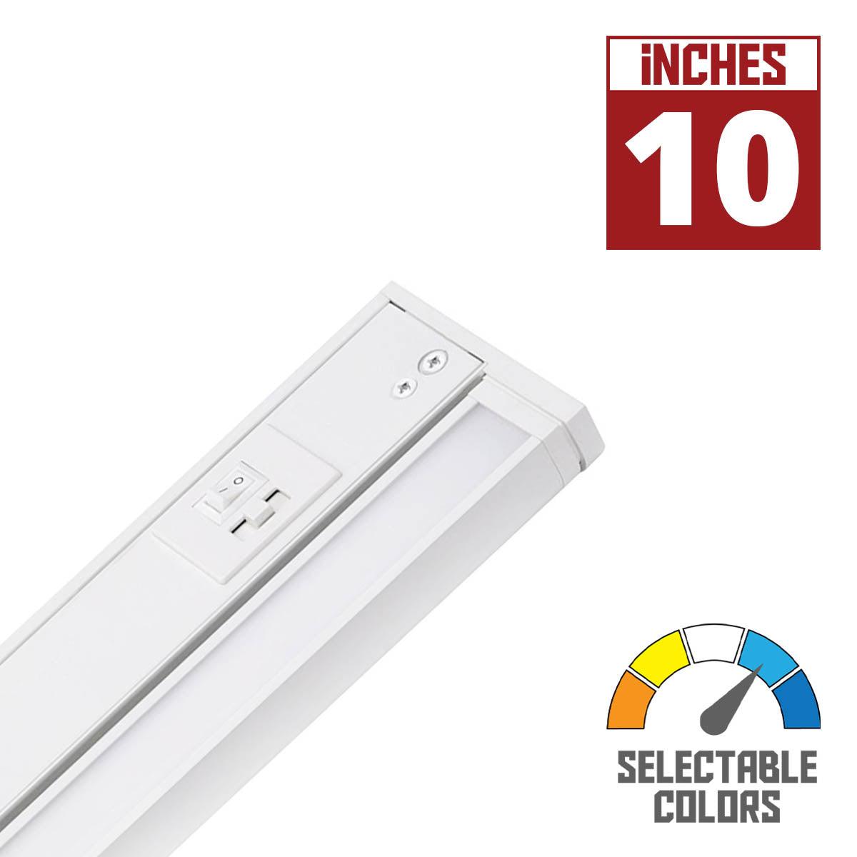 Elena 10 inch Swivel LED Under Cabinet Light, 5 watts, 285 Lumens, Selectable CCT 2700K to 5000K, 120V