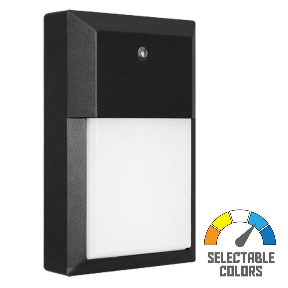 LED Mini Wall Pack With Photocell 16 Watts 1,600 Lumens 5 CCT Selectable 120V - Bees Lighting
