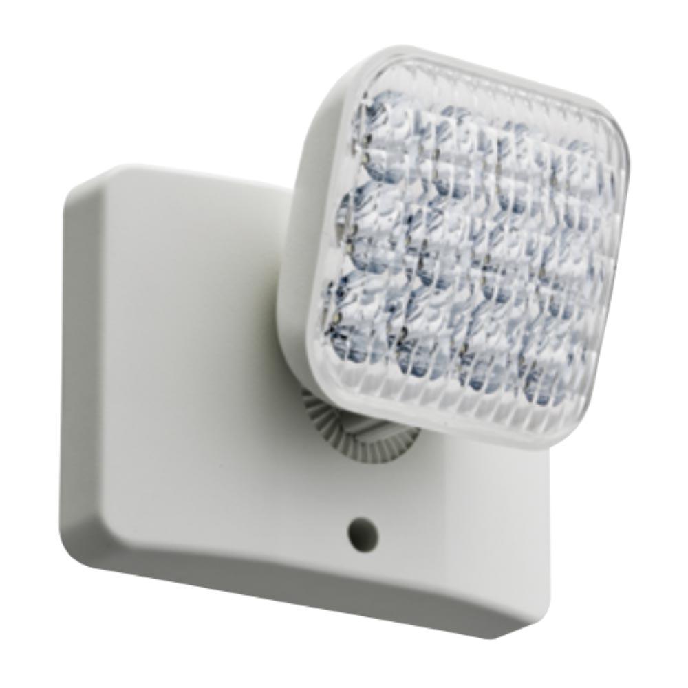 Single-Head Indoor Remote LED Emergency Light, Ivory White
