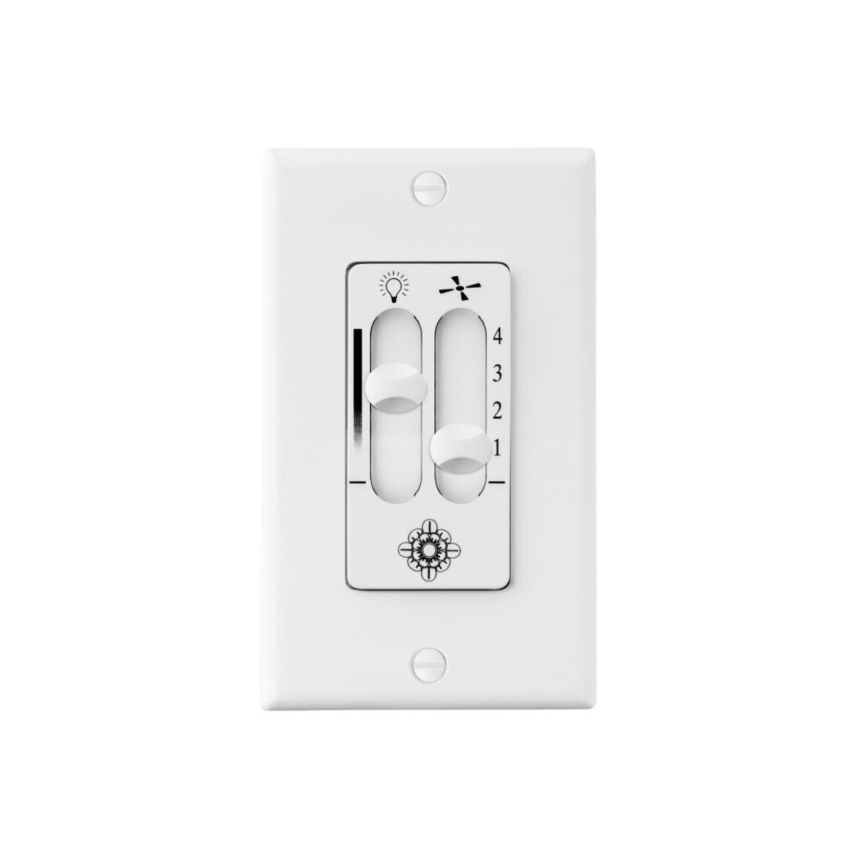4-Speed Dimmer Ceiling Fan Wall Control, White Finish - Bees Lighting