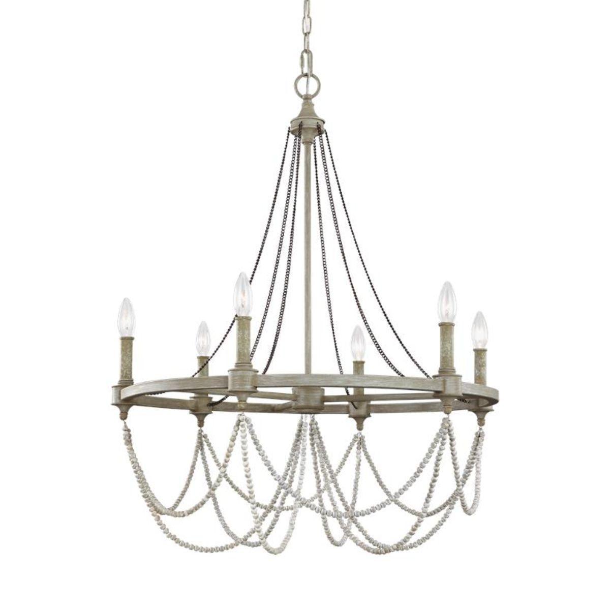 Beverly 28 in. 6 Lights Chandelier Gray Finish - Bees Lighting
