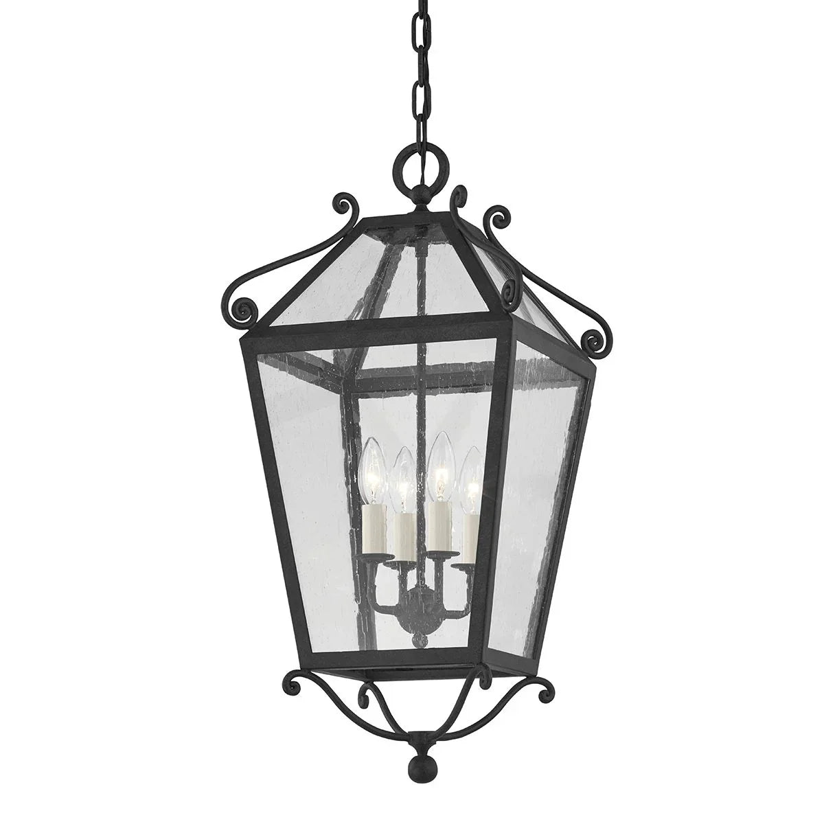 SANTA BARBARA COUNTY 27 in. 4 Lights Outdoor Hanging Lantern French iron finish - Bees Lighting