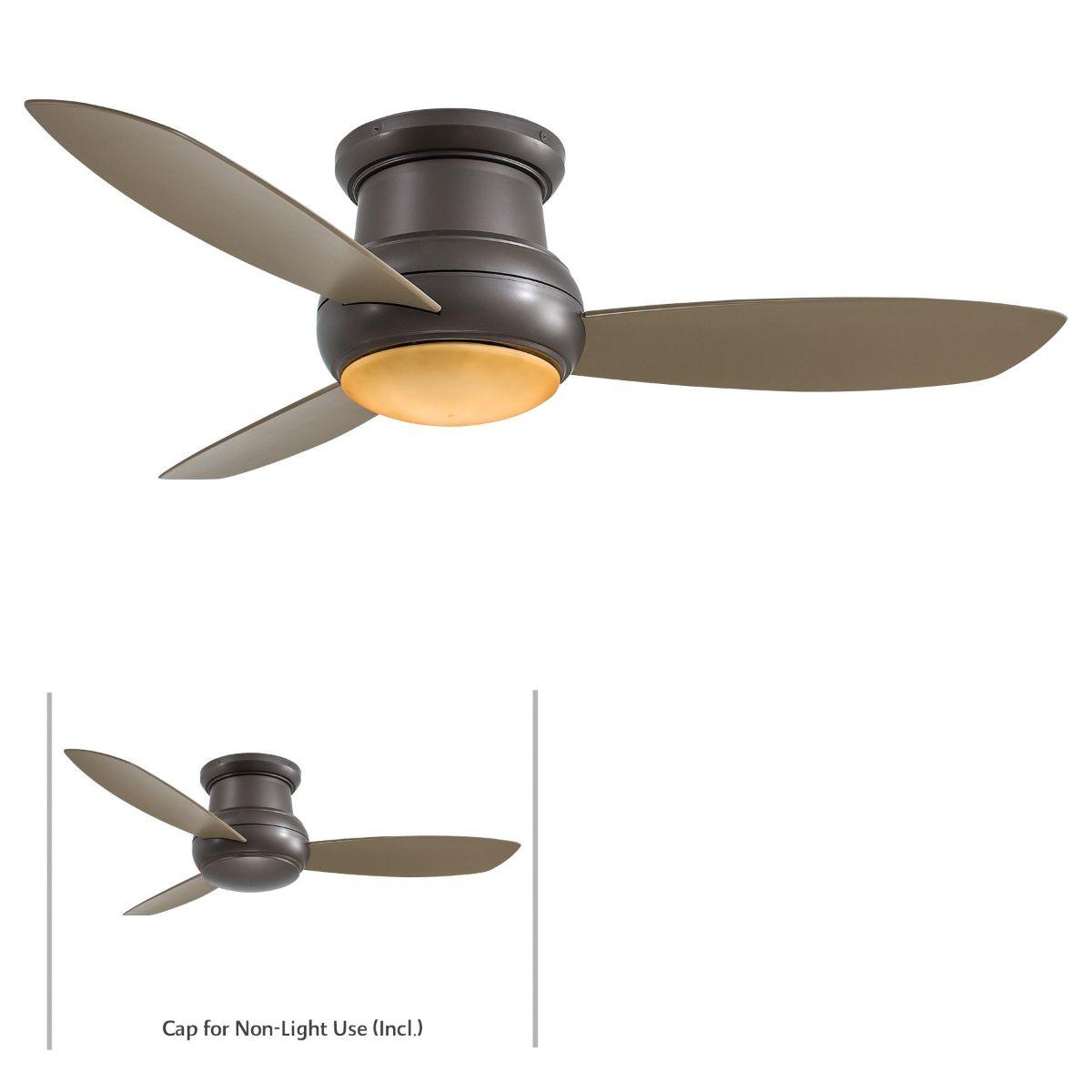 Concept II Wet 52" Bronze LED Outdoor Hugger Ceiling Fan with Wall Control - Bees Lighting