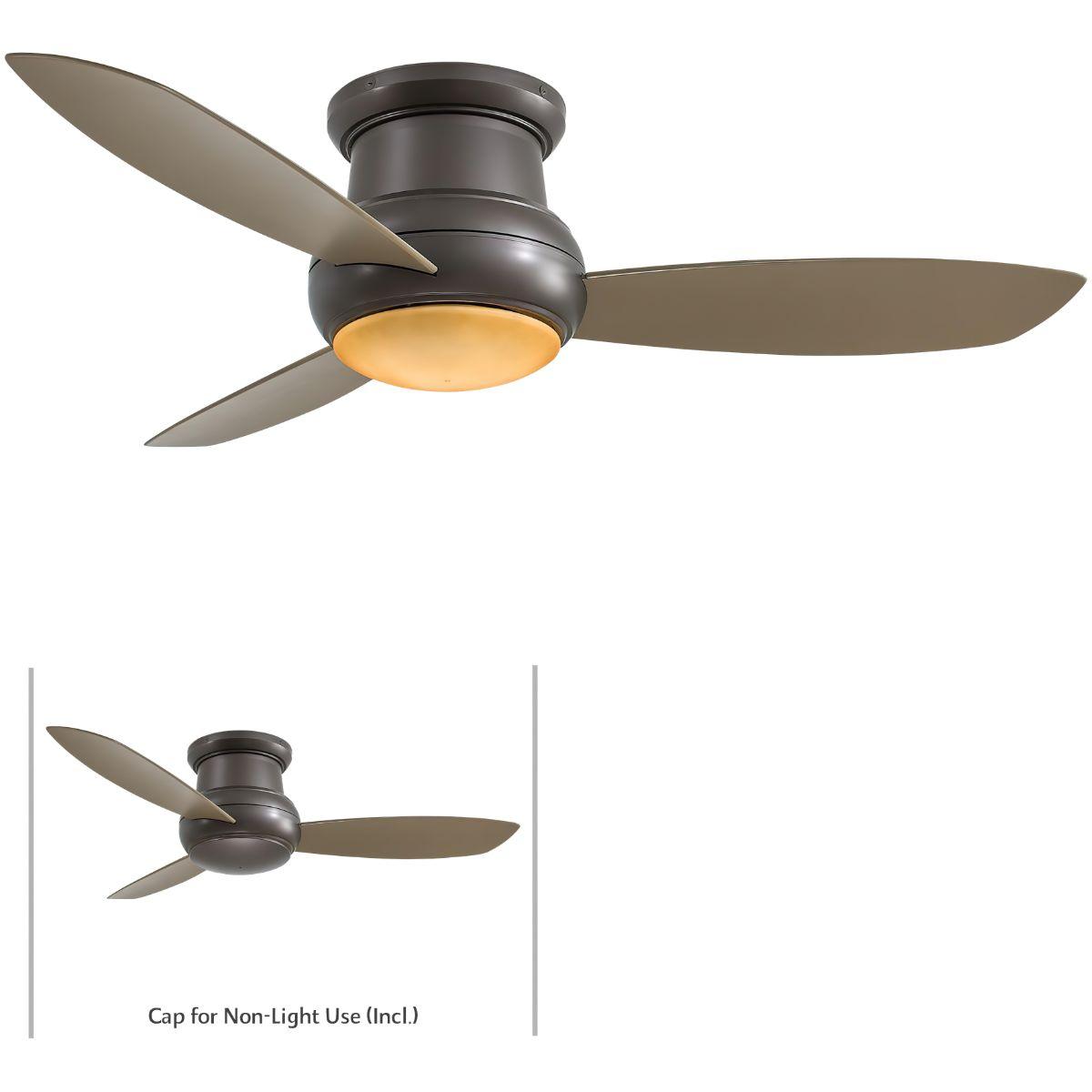 Concept II Wet 52" Bronze LED Outdoor Hugger Ceiling Fan with Wall Control - Bees Lighting