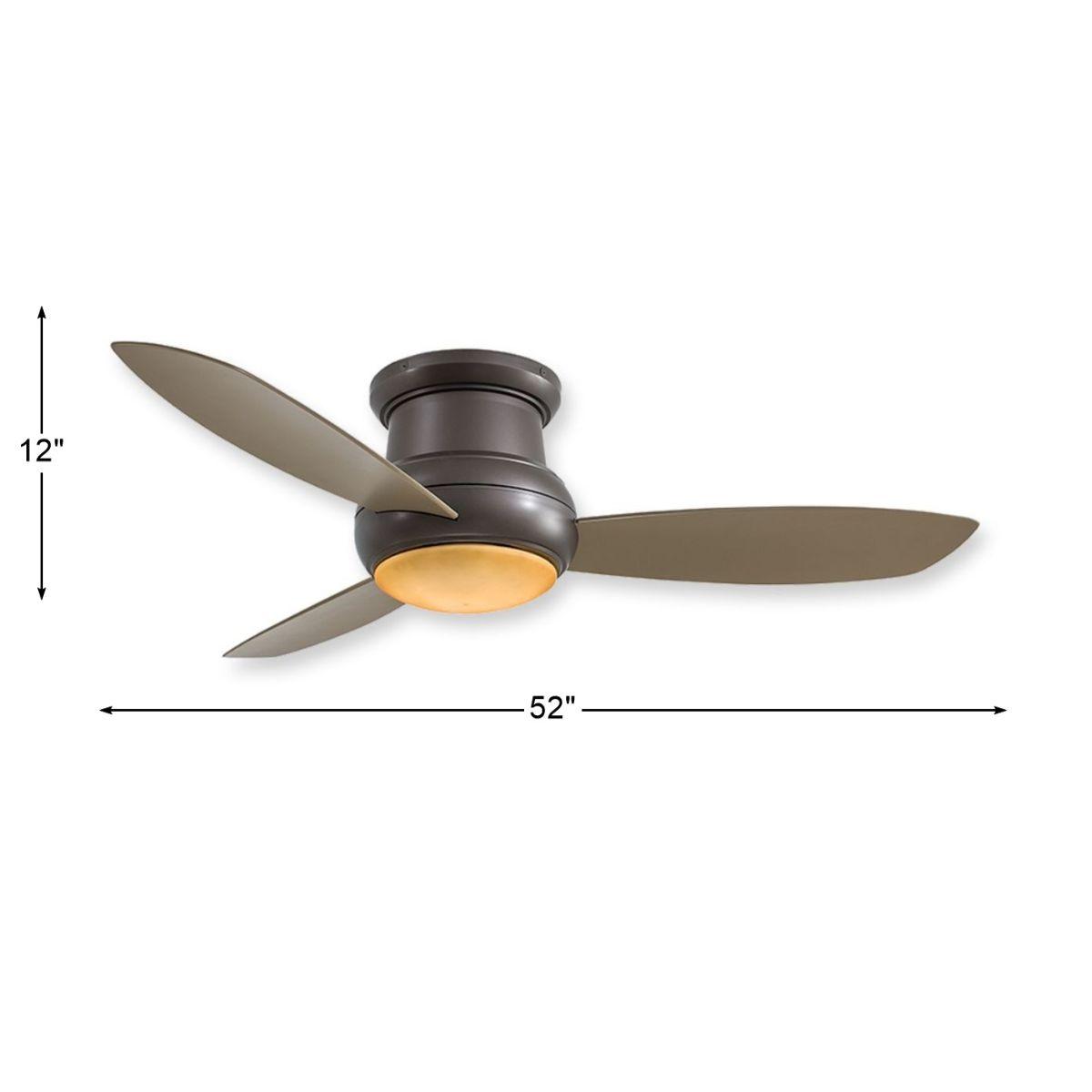 Concept II Wet 52" Bronze LED Outdoor Hugger Ceiling Fan with Wall Control - Bees Lighting