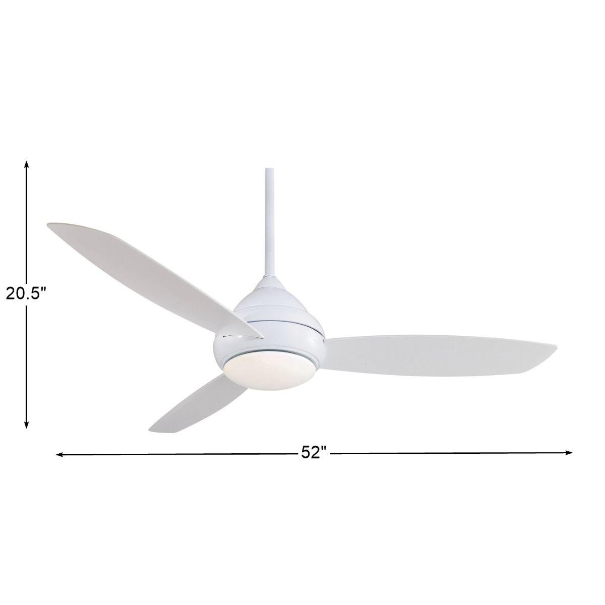 Concept I Wet 52" White LED Outdoor Ceiling Fan with Wall Control - Bees Lighting