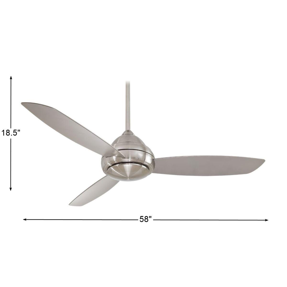 Concept I Wet 58" Nickel LED Outdoor Ceiling Fan with Wall Control - Bees Lighting