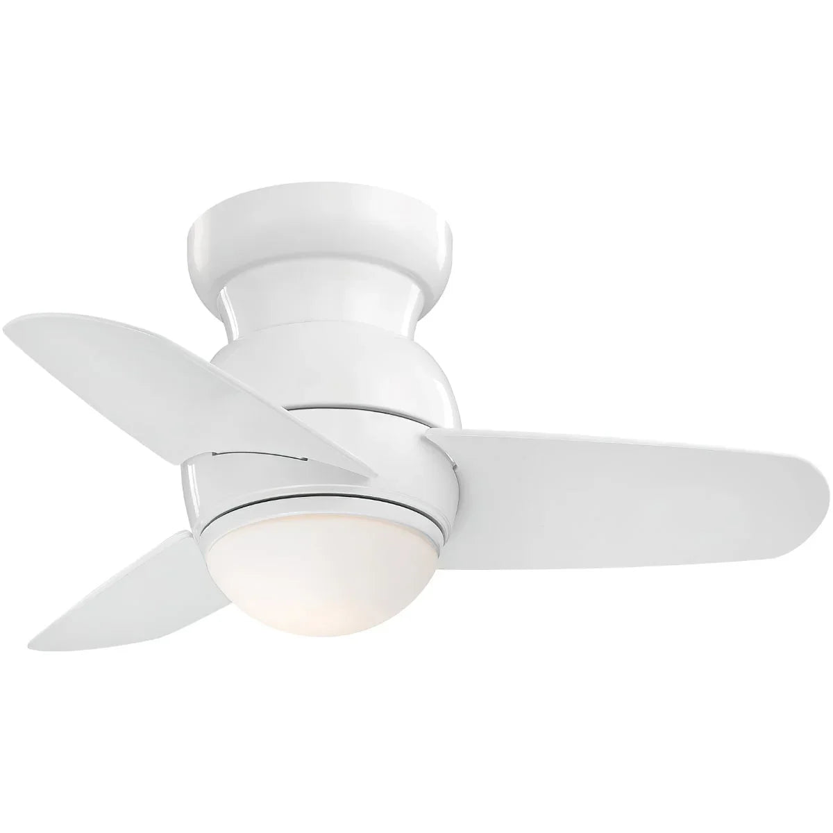 Spacesaver LED 26" White Hugger Ceiling Fan with Wall Control - Bees Lighting