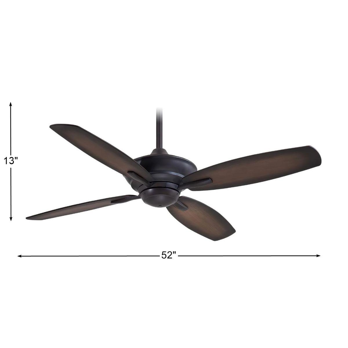 New Era 52" Kocoa Ceiling Fan with Remote, Dark Maple and Medium Maple Toned Blades - Bees Lighting