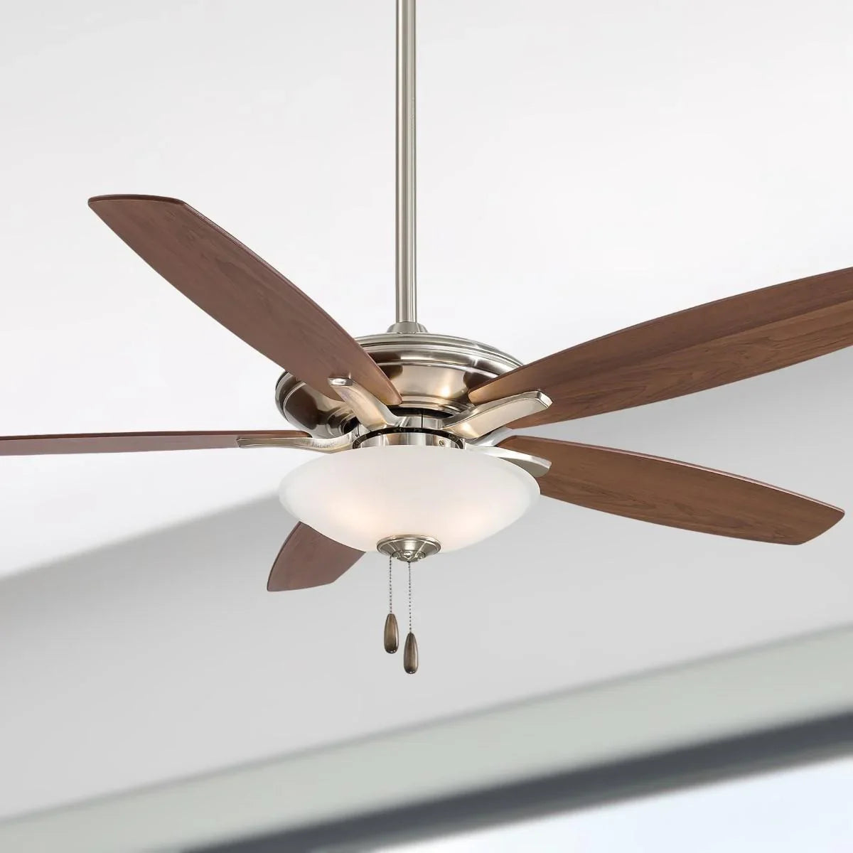Mojo LED 52" Nickel Ceiling Fan with Pull Chain - Bees Lighting