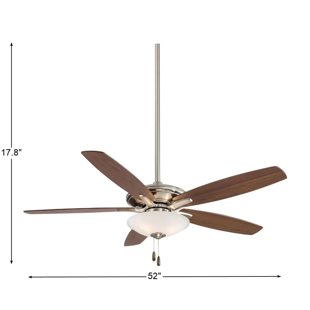 Mojo LED 52" Nickel Ceiling Fan with Pull Chain - Bees Lighting