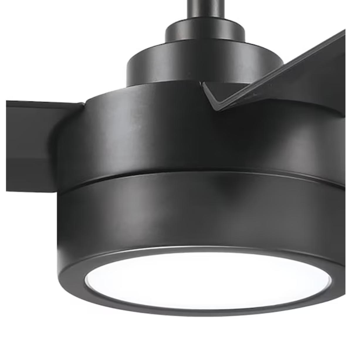 Roto LED 52" Black Coal Ceiling Fan with Etched Lens - Bees Lighting