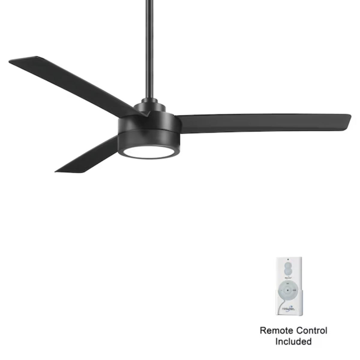 Roto LED 52" Black Coal Ceiling Fan with Etched Lens - Bees Lighting