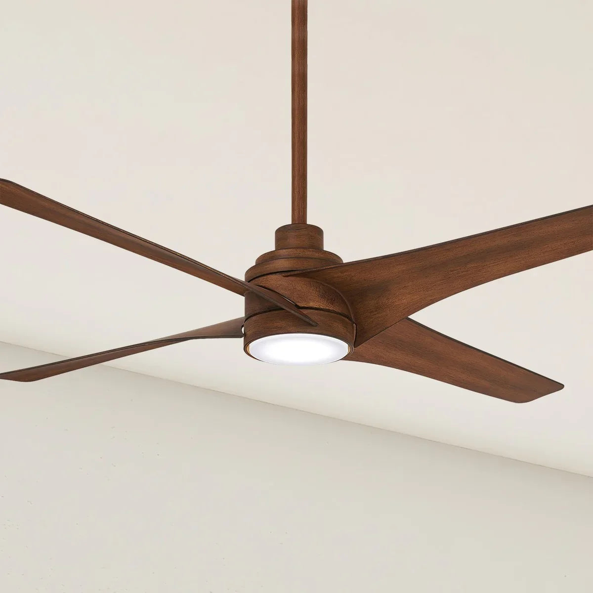 Swept LED 56" Distressed Koa Ceiling Fan with Remote - Bees Lighting