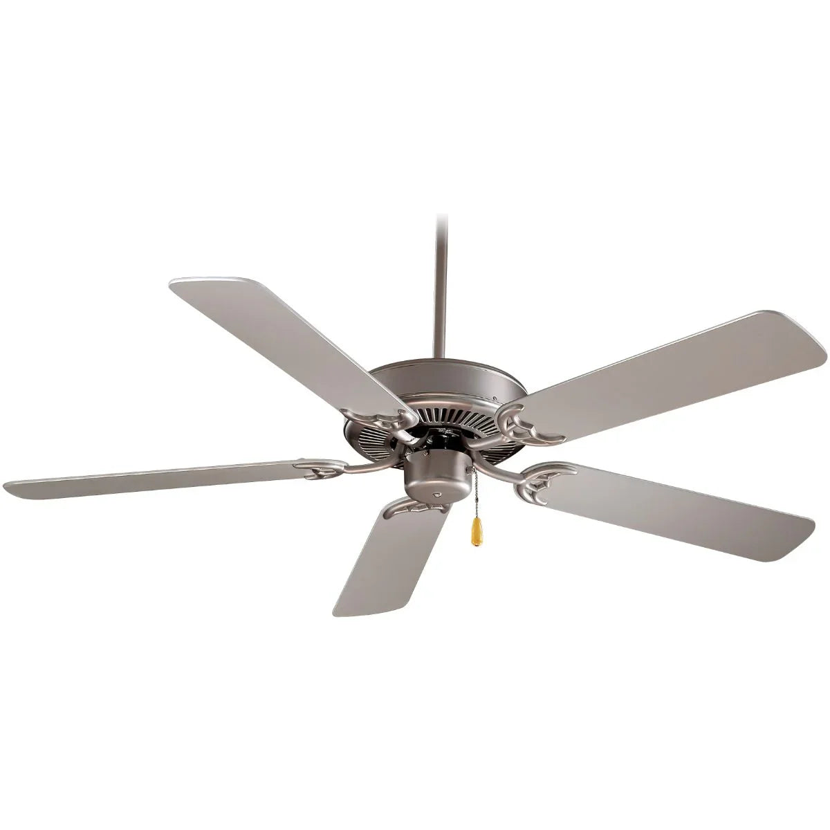 Contractor 42" Ceiling Fan with Pull Chain, Brushed Steel with Silver Blades - Bees Lighting