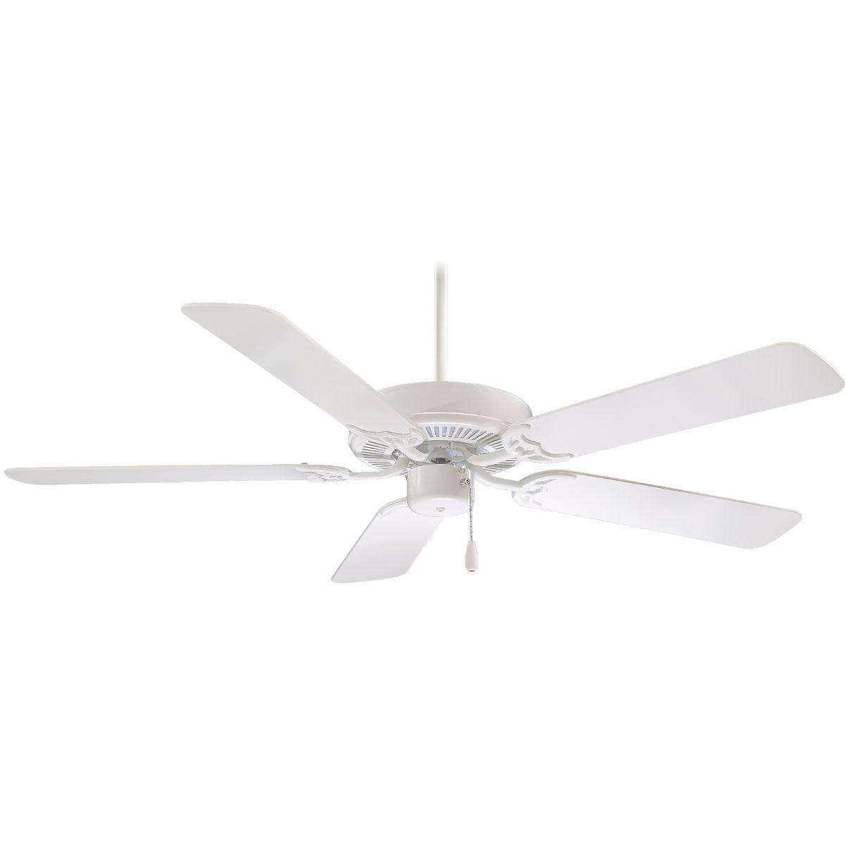 Contractor 52 Inch Ceiling Fan with Pull Chain, White - Bees Lighting