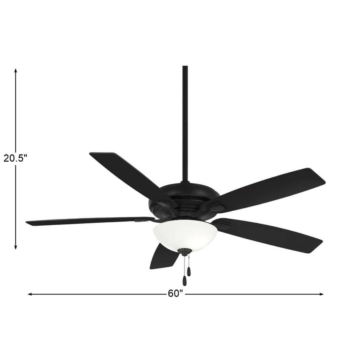Watt II LED 60" Coal Ceiling Fan with Pull Chain - Bees Lighting