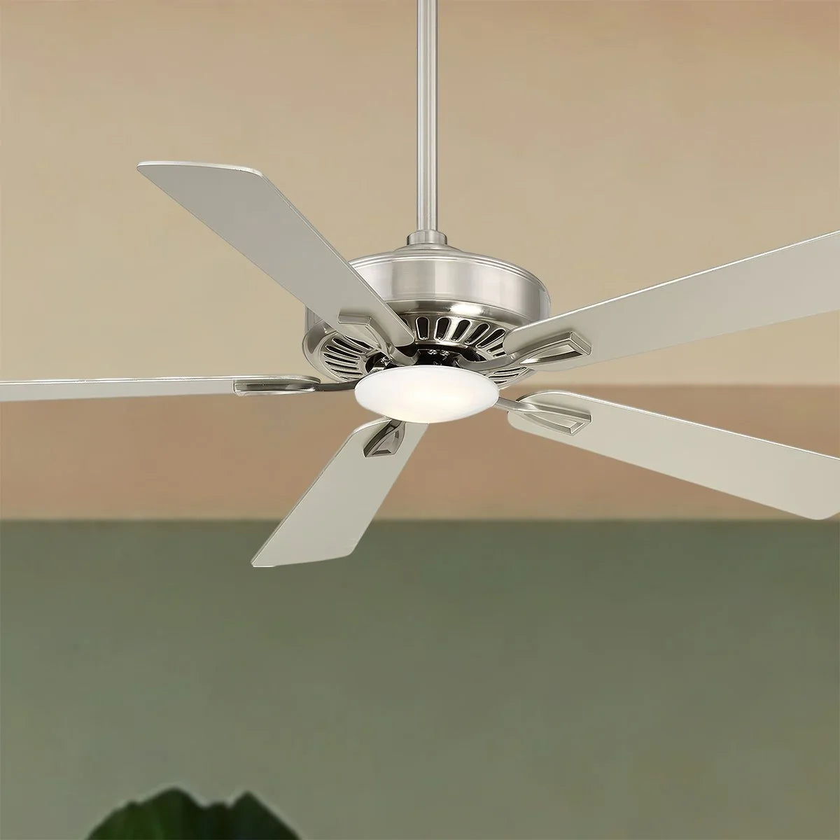 Contractor Plus LED 52" Ceiling Fan with Remote, Brushed Nickel with Silver Blades - Bees Lighting