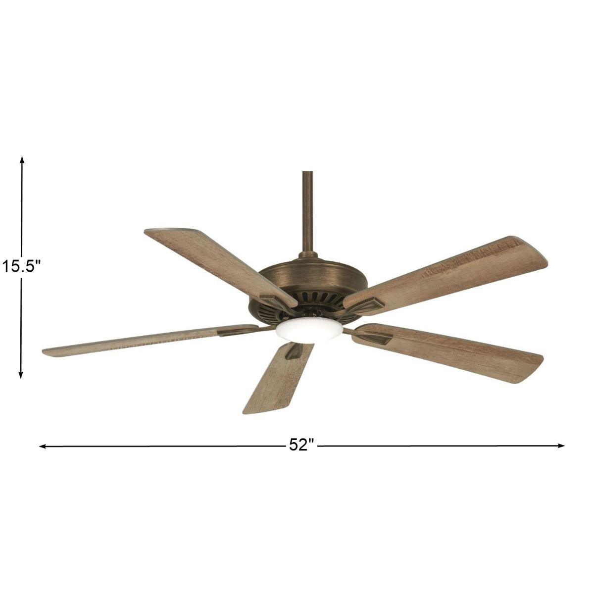 Contractor Plus LED 52 Inch Ceiling Fan with Light and Remote, Heirloom Bronze - Bees Lighting