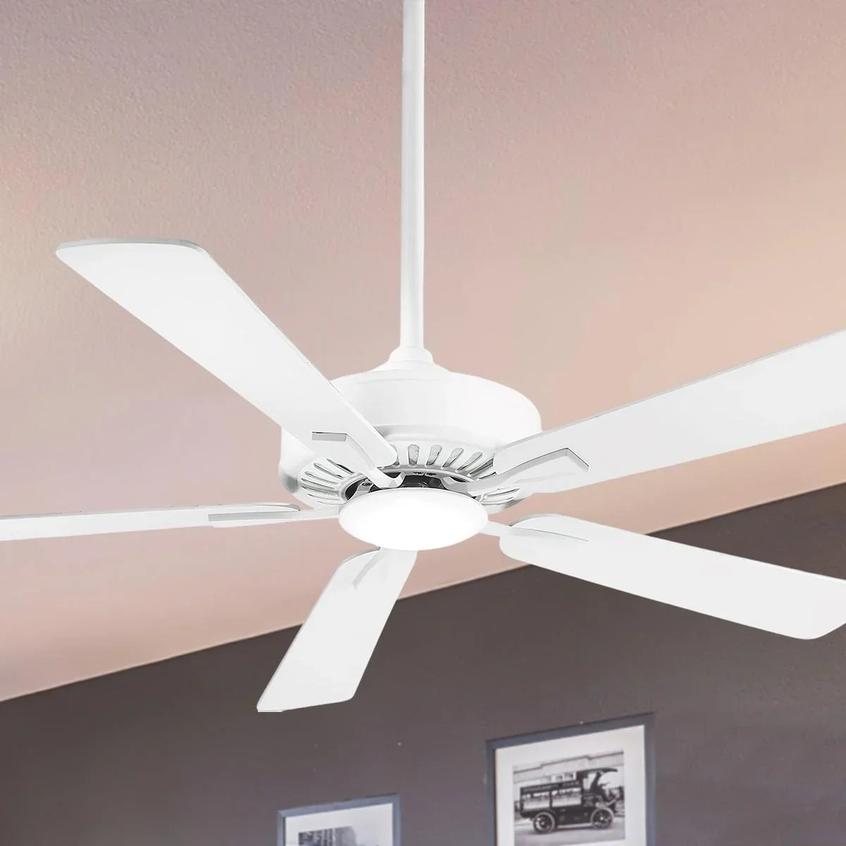 Contractor Plus LED 52" Ceiling Fan with Remote, Flat White - Bees Lighting