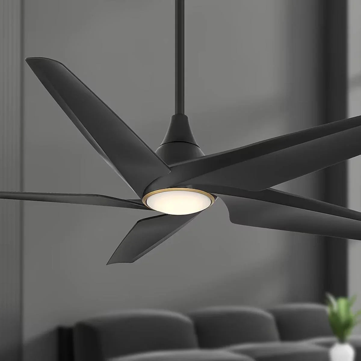 Switch 60" 5-Blade LED Smart Dual Mount Ceiling Fan, Black Coal - Bees Lighting