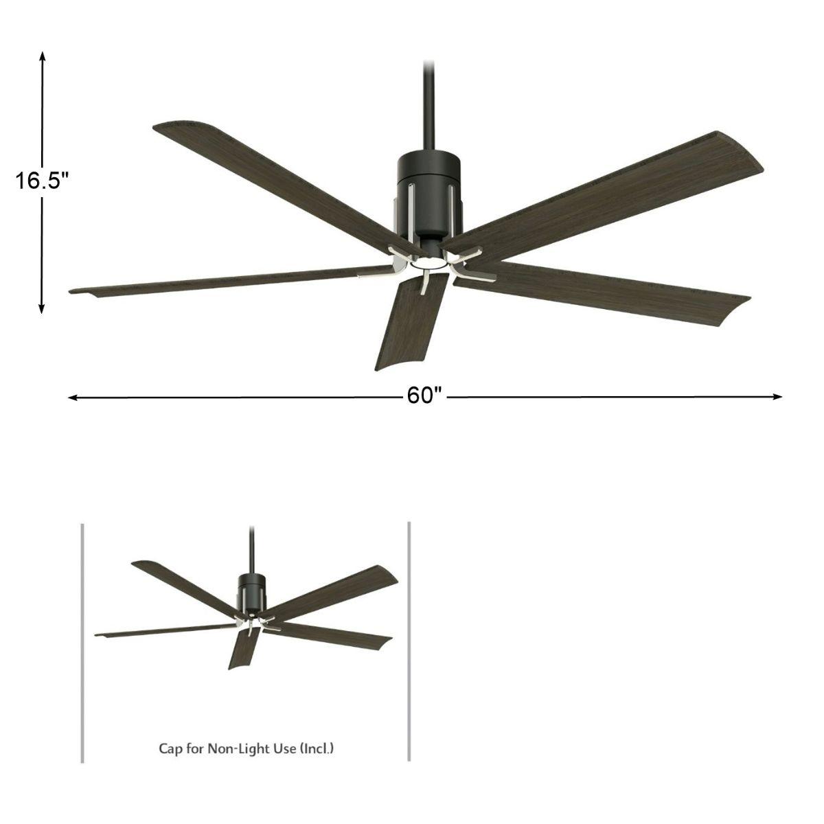 Clean LED 60" 5-Blade Matte Black LED Ceiling Fan with Remote - Bees Lighting