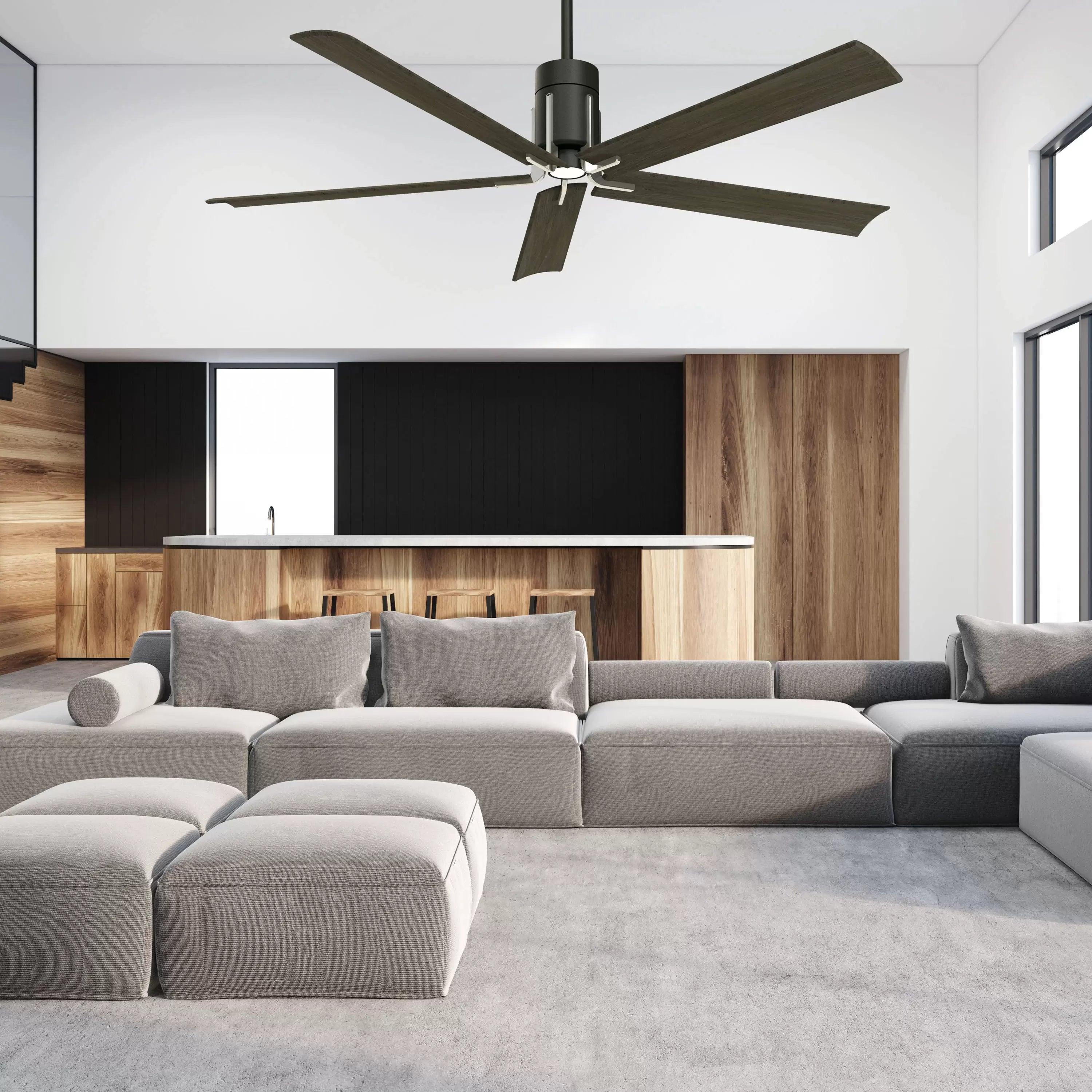 Clean LED 60" 5-Blade Oil Rubbed Bronze LED Ceiling Fan with Remote - Bees Lighting