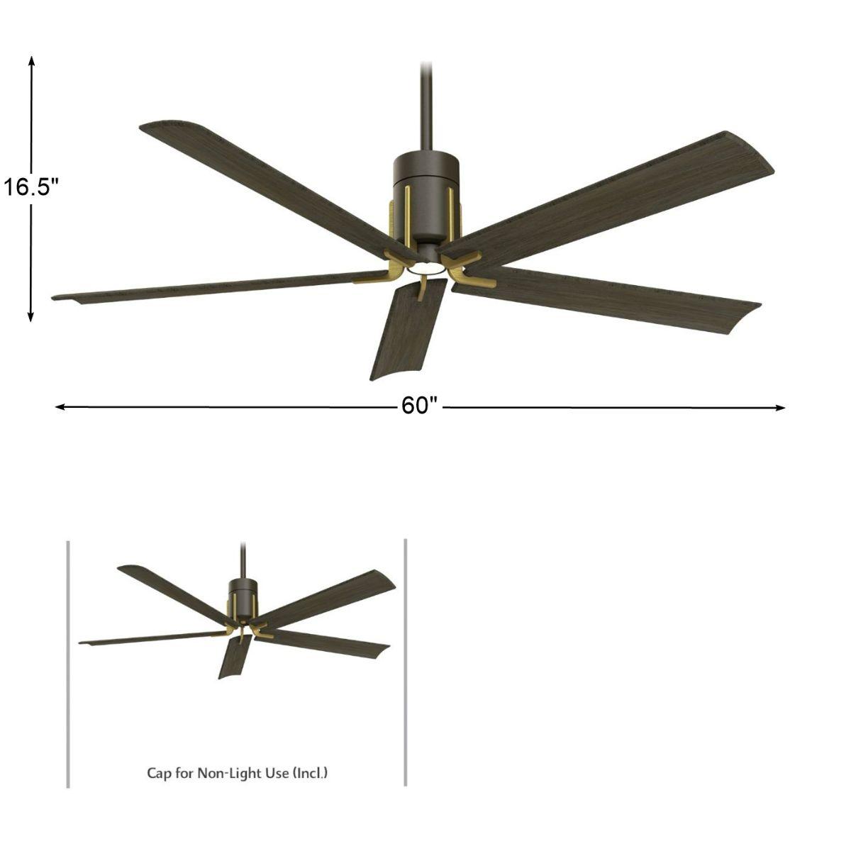 Clean LED 60" 5-Blade Oil Rubbed Bronze LED Ceiling Fan with Remote - Bees Lighting