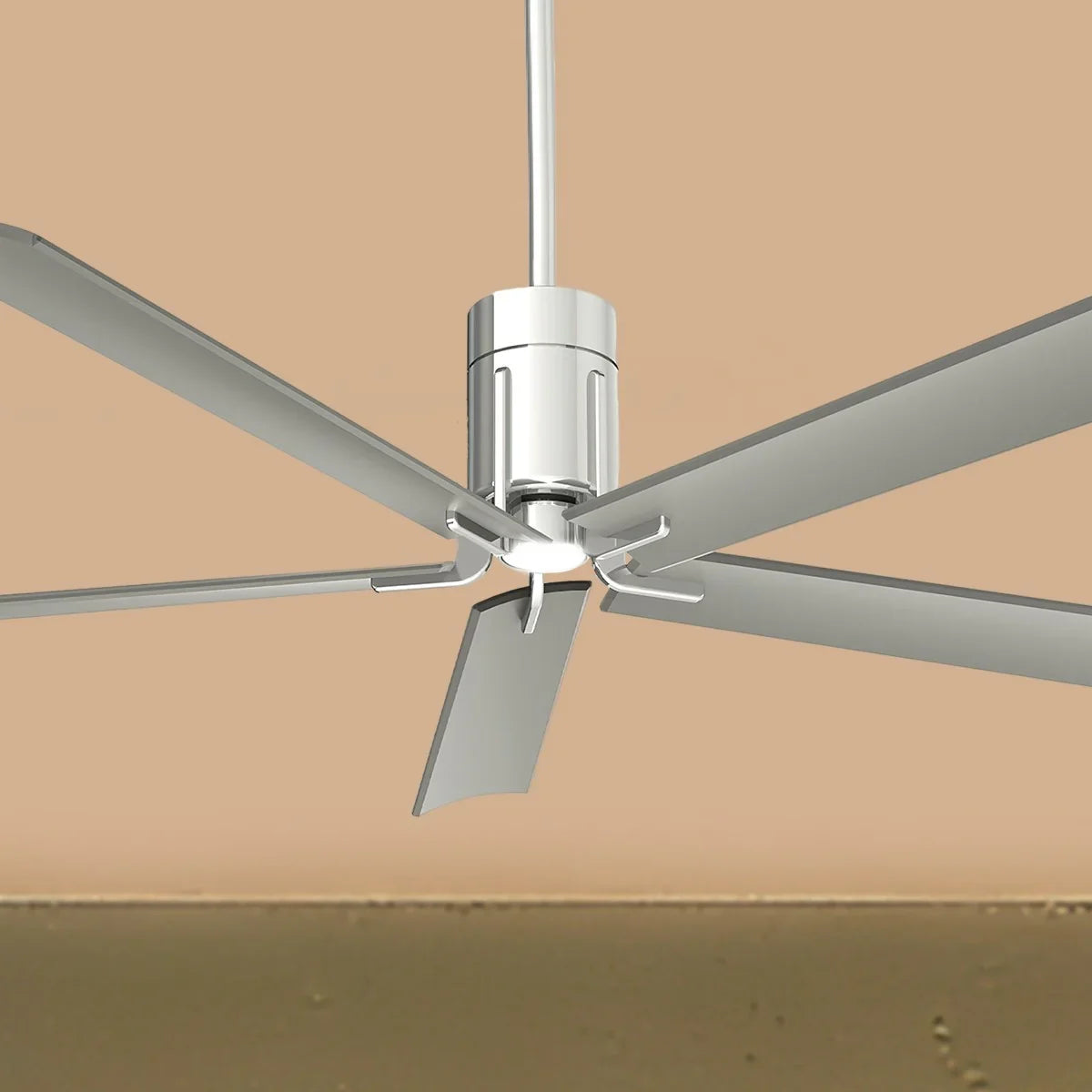 Clean LED 60" 5-Blade Polished Nickel LED Ceiling Fan with Remote - Bees Lighting