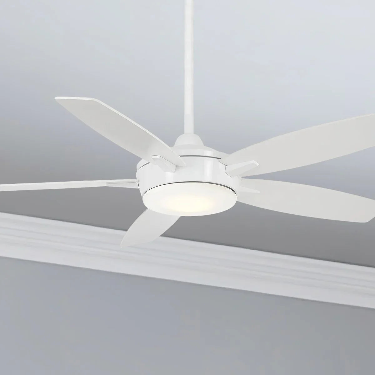 Espace LED 52" White Ceiling Fan with Light and Remote - Bees Lighting