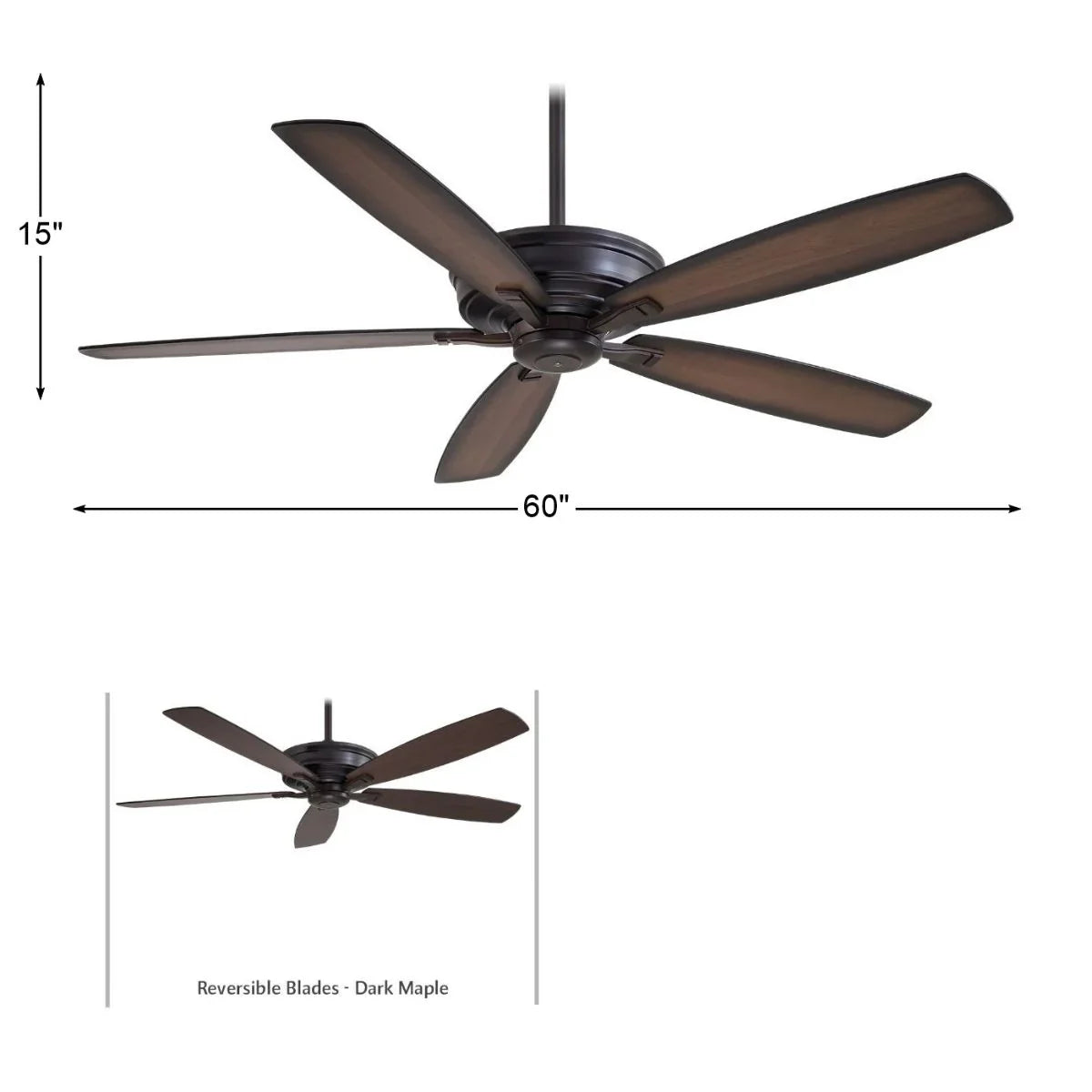Kafe XL 60" Kocoa Large Ceiling Fan with Remote - Bees Lighting