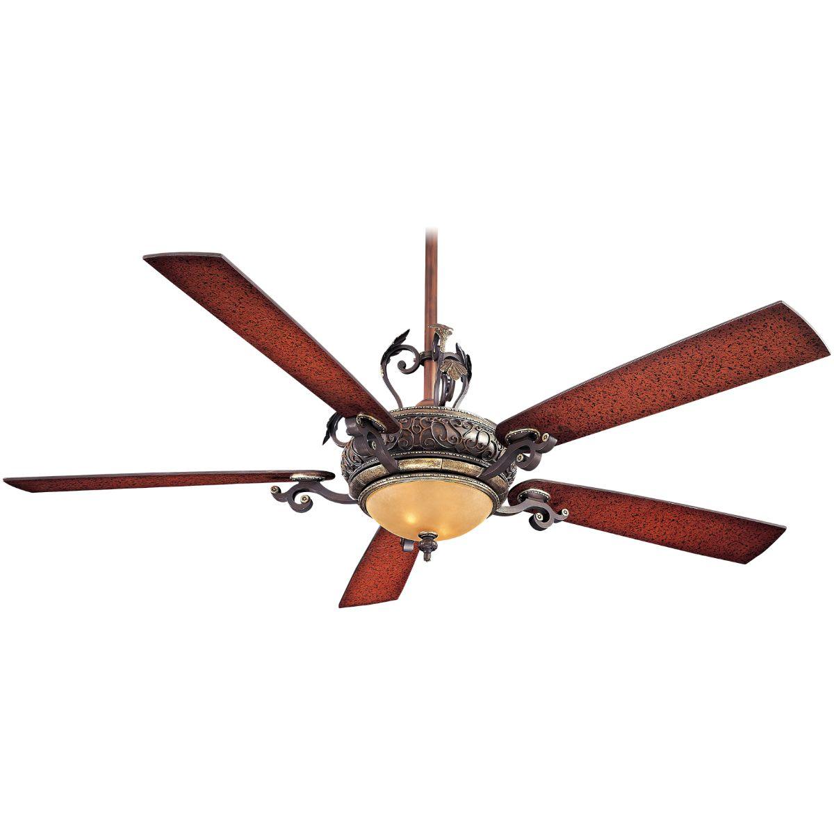 Napoli 68 Inch Ceiling Fan with Light and Remote, Sterling Walnut - Bees Lighting