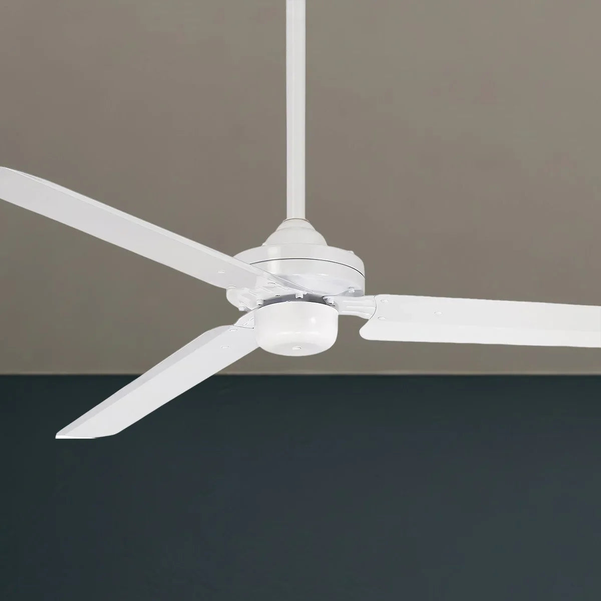 Steal 54" 3-Blade Flat White Ceiling Fan with Wall Control - Bees Lighting