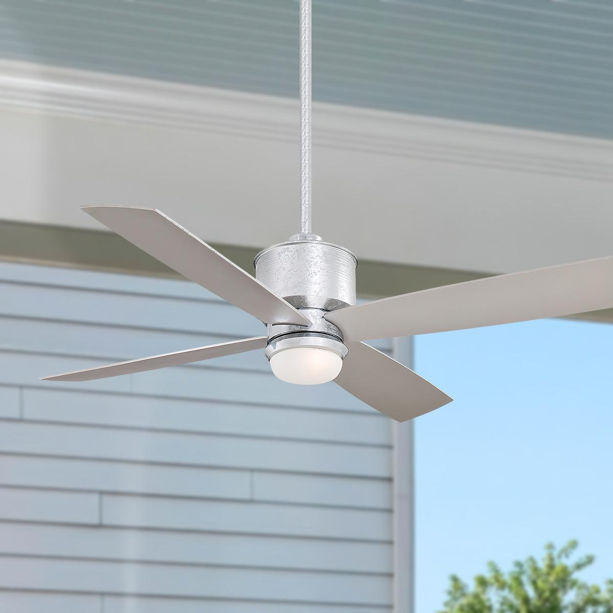 Minka Aire Strata LED 52" Galvanized Outdoor Ceiling Fan with Remote