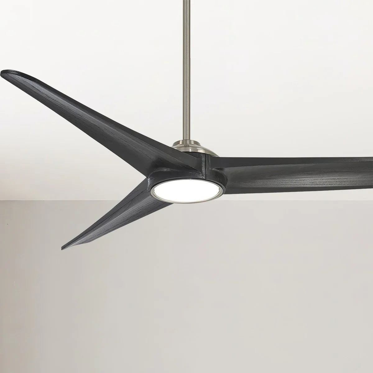Timber LED 68" Smart Ceiling Fan, Brushed Nickel with Black Coal Blades - Bees Lighting