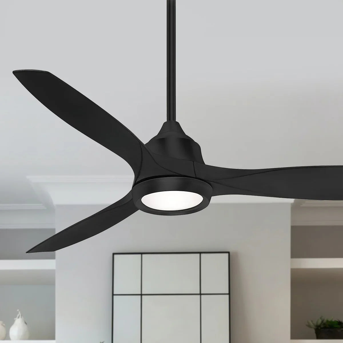 Skyhawk LED 60" Black Coal Modern Ceiling Fan with Remote - Bees Lighting