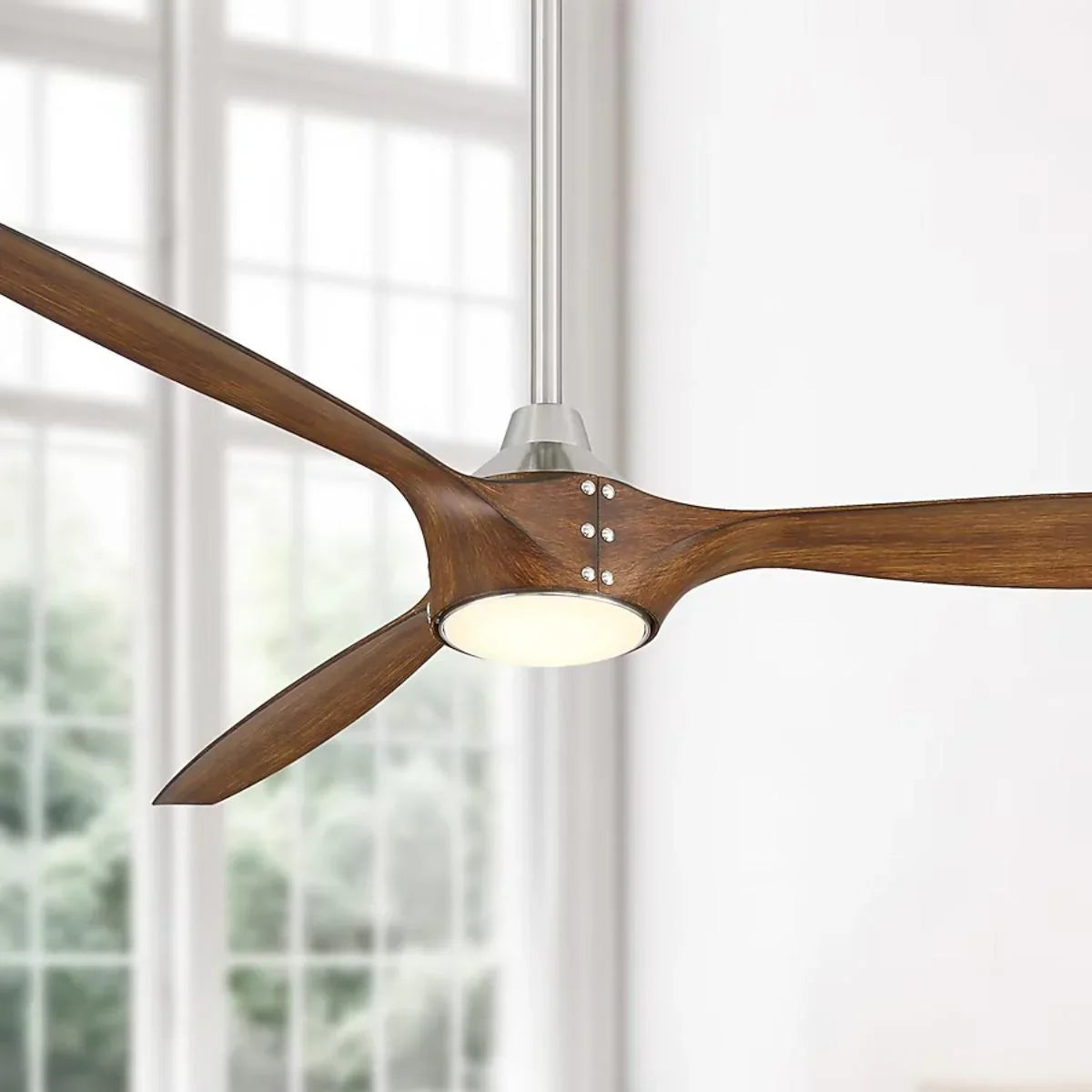 Pierce 65" Nickel LED Smart Ceiling Fan - Bees Lighting