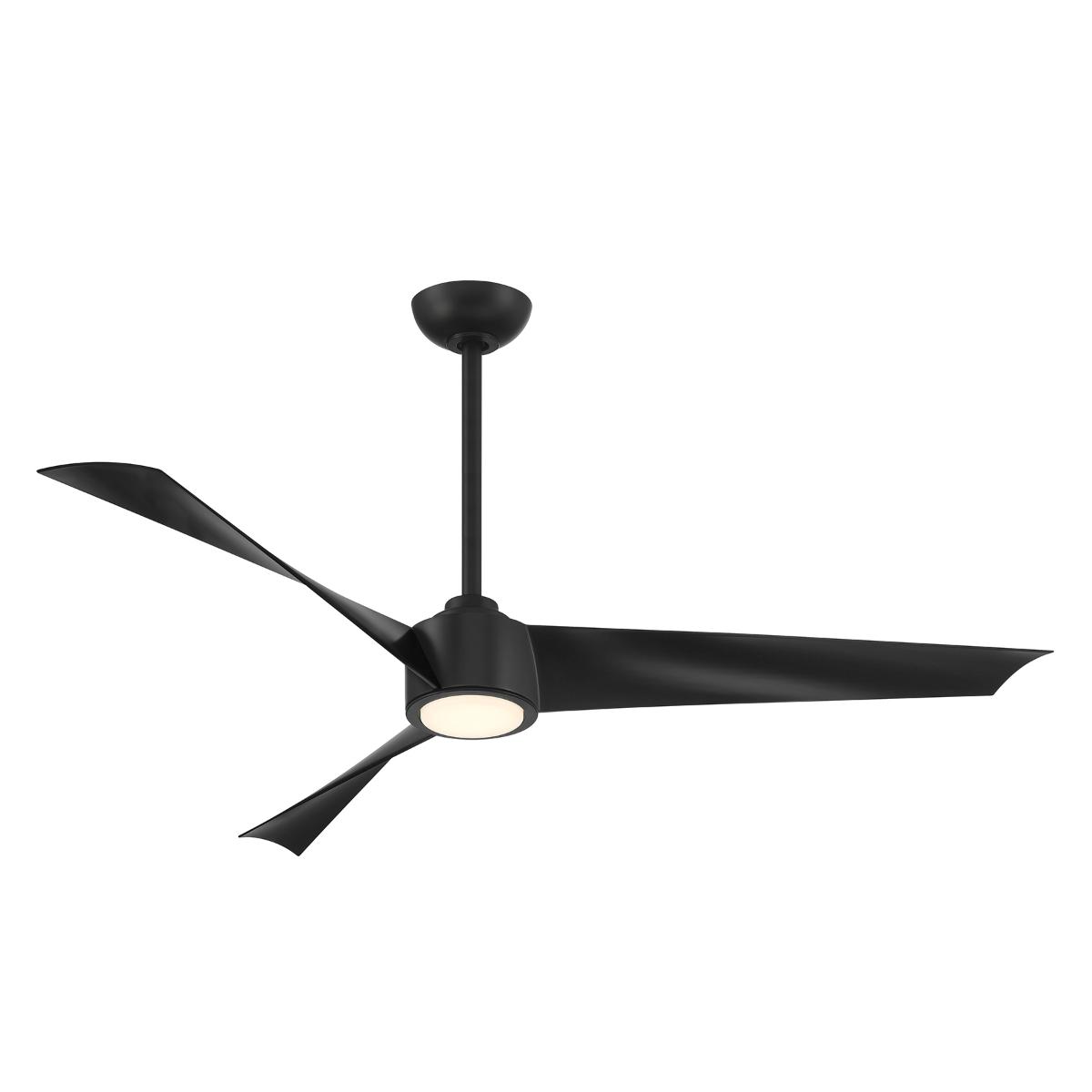 Pike 56" Black Coal Indoor Ceiling Fan with Light - Bees Lighting