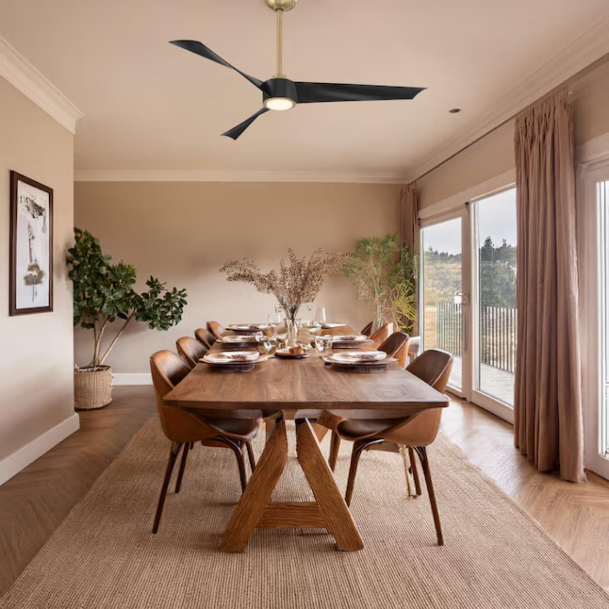 Pike 56" Brass Indoor Ceiling Fan with Light